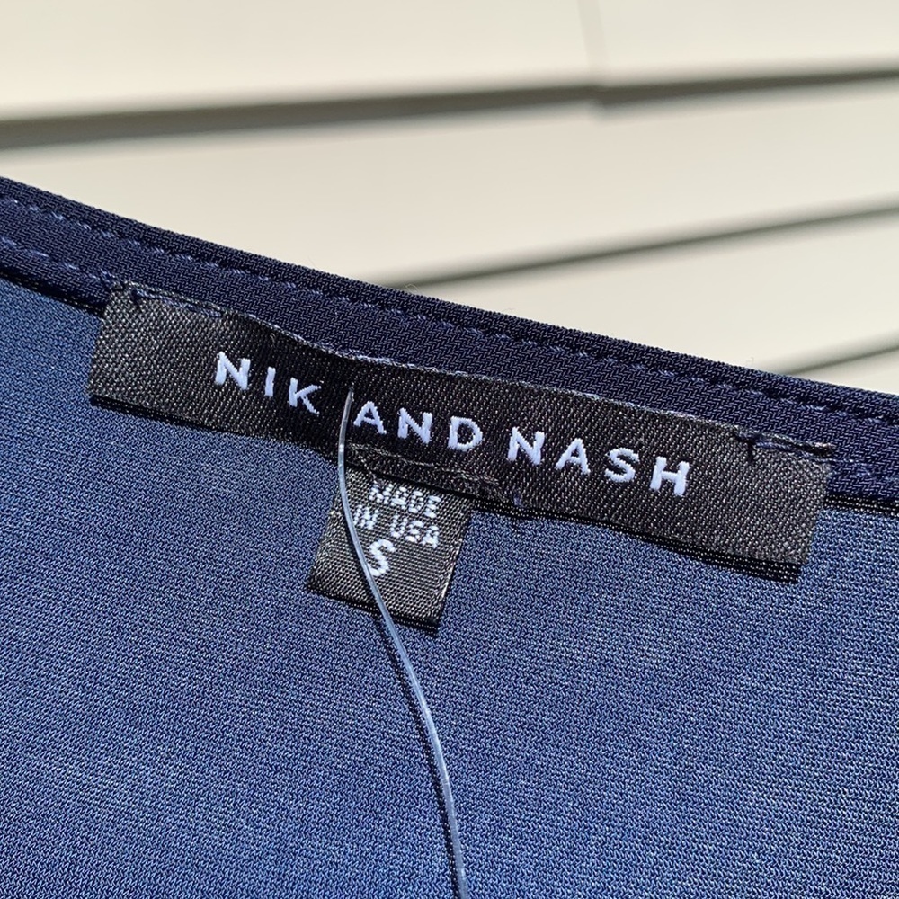 Nik AND NASH Short Sleeve Ruffled Babydoll Dress - Navy - Picture 11 of 15